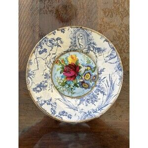 Flowers And Cherubs Print Vintage Unique Design Collective Plate